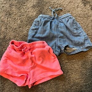 Kids Denim and Pink Shorts Set Bundle